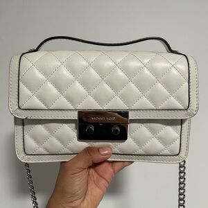 Michael Kors Cream Quilted Crossbody Bag